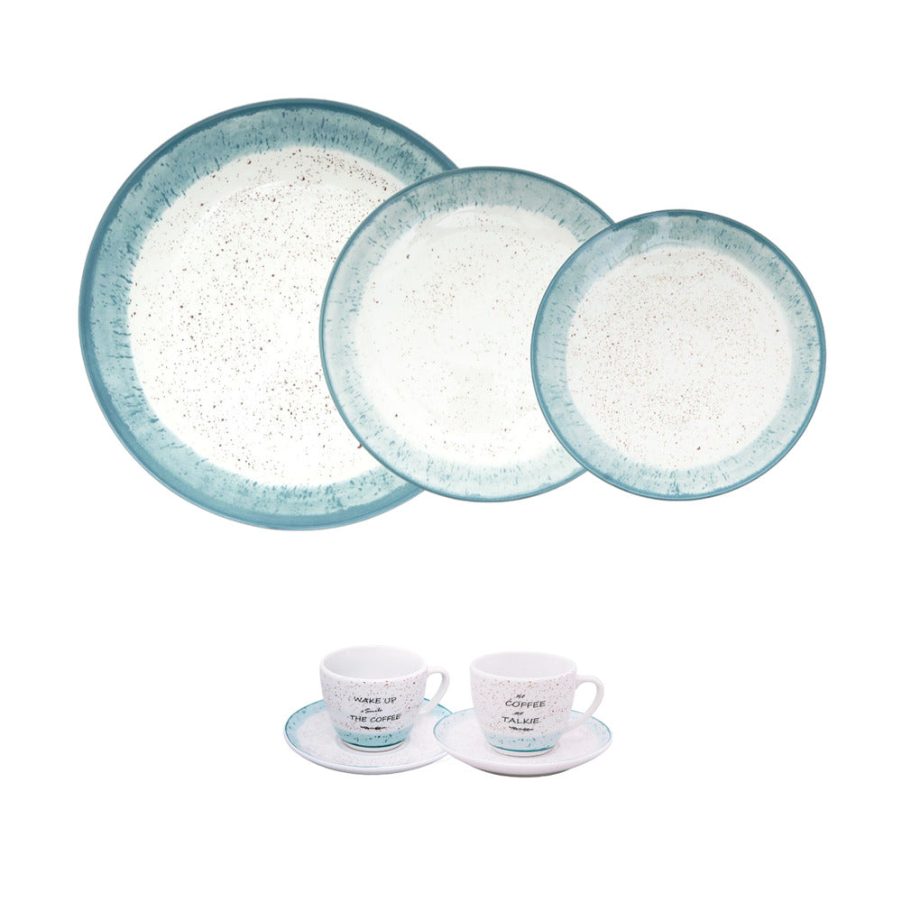 SET TAVOLA 18 PIATTI GRANELLI BLU