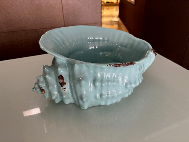 CONCHIGLIA CERAMICA GRANDE AZZURRA