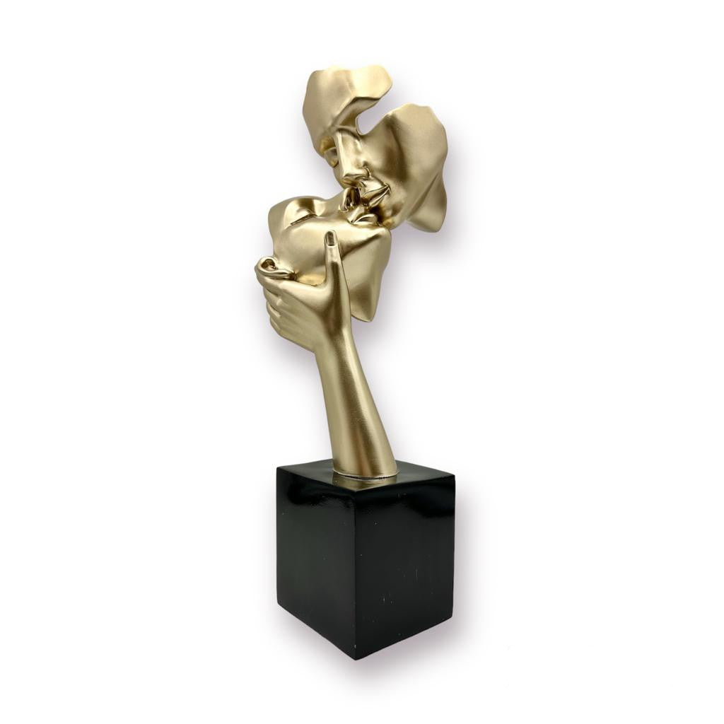 ISLANDA SCULTURA POLIRESINA BACIO PLATINO