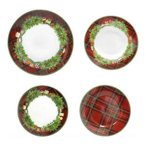 REGALOMAGIA SET 18 PIATTI TARTAN 84586