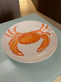 PIATTO CERAMICA CM.39 GRANCHIO CORALLO