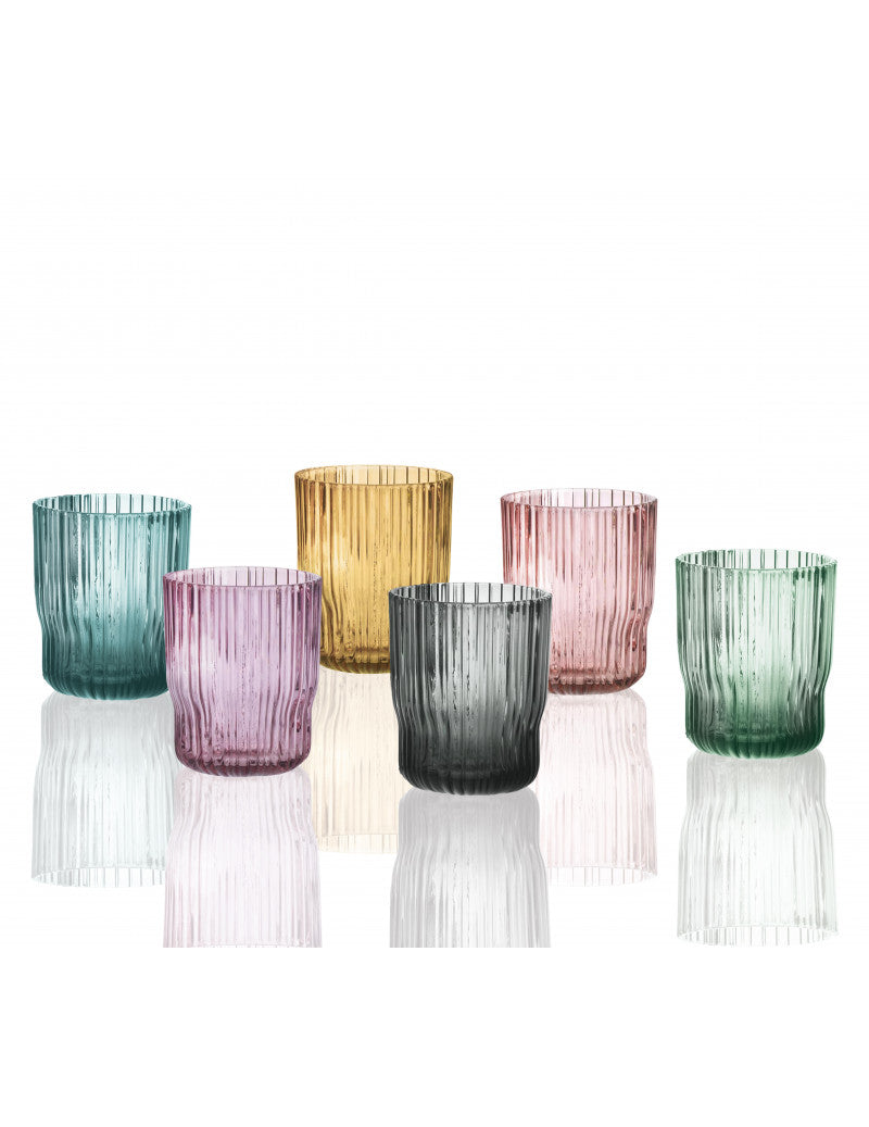 PLISSE' SET 6 BICCHIERI COLORATI 51067