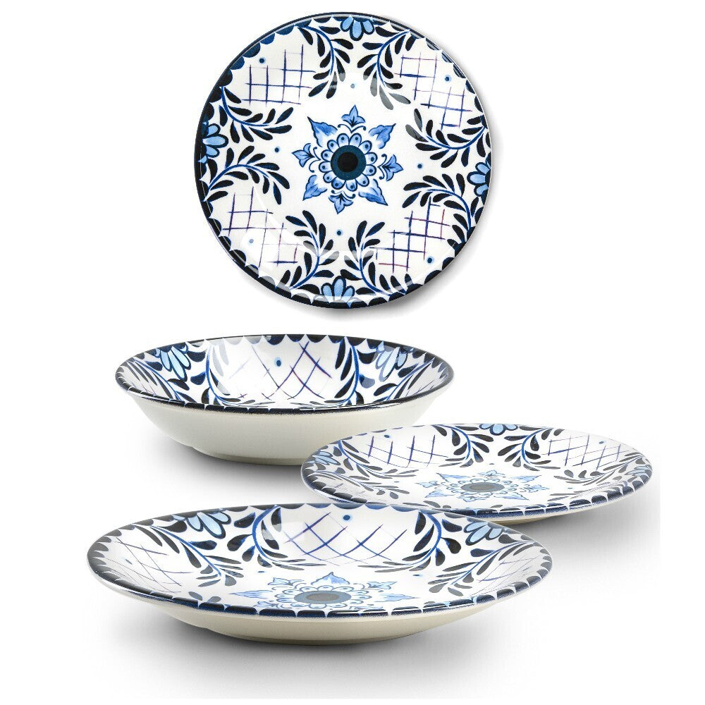 SANTORINI SET 18 PIATTI CERAMICA ITALIANA