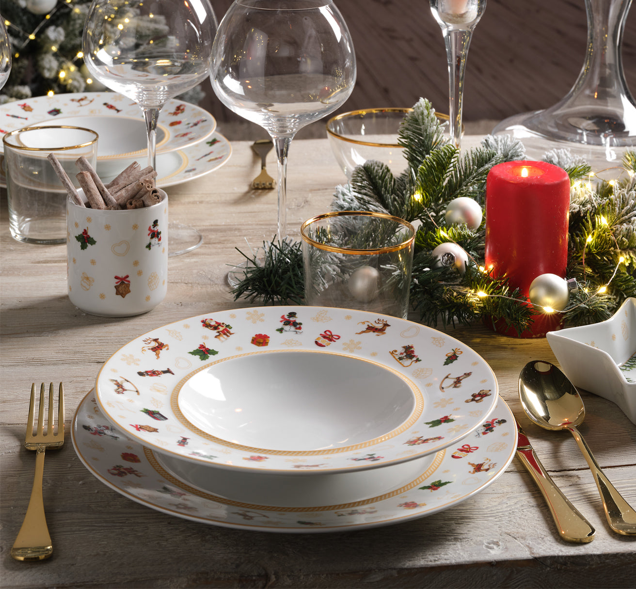 XMAS TOYS SET TAVOLA 18 PIATTI