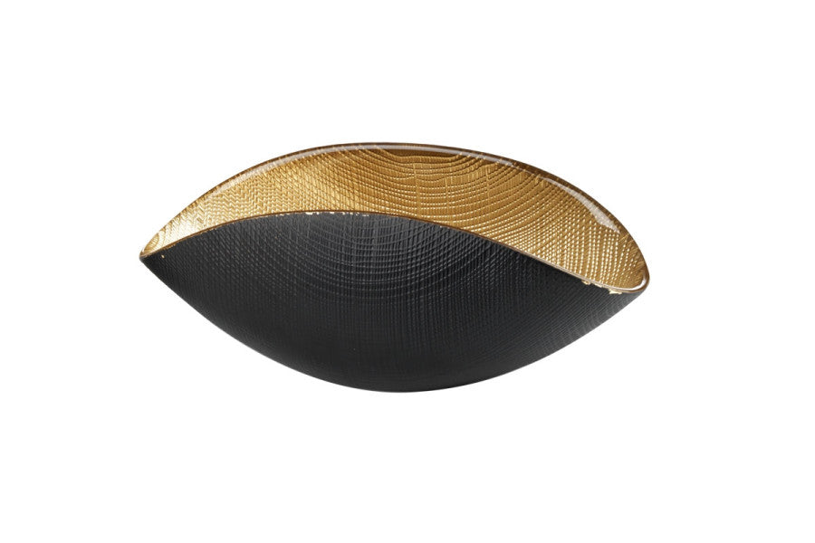 BURANO CENTROTAVOLA 38X11CM NERO/ORO OL03077