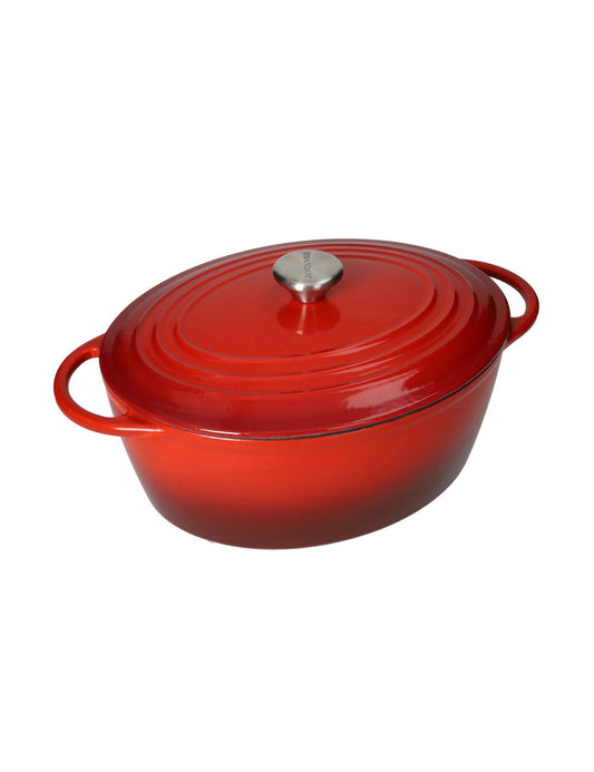 GHISA CASSERUOLA COCOTTE OVALE 5LT. ROSSA 52611