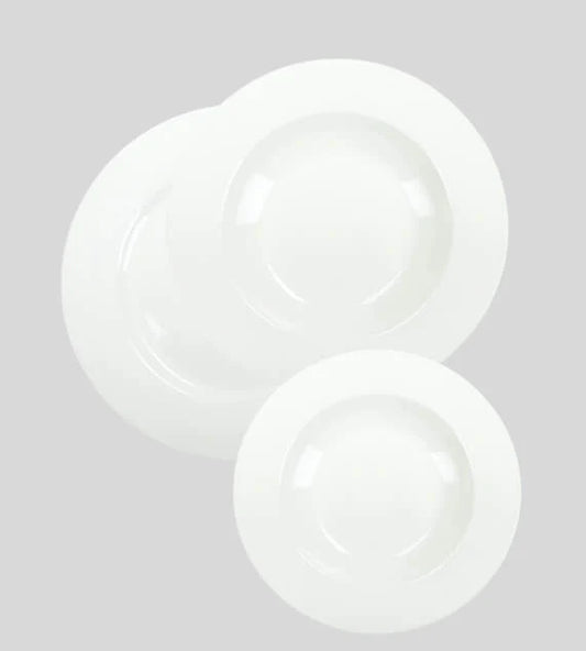 TOTAL WHITE SET 18 PIATTI PORCELLANA BIANCA