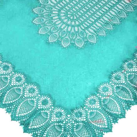 TOVAGLIA PIZZO VINILE 150X264 TURQUOISE