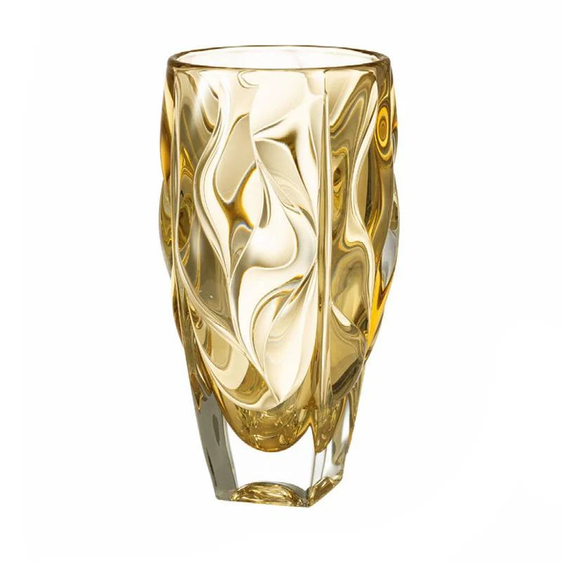 ONDE VASO CRISTALLO AMBRA CM.30